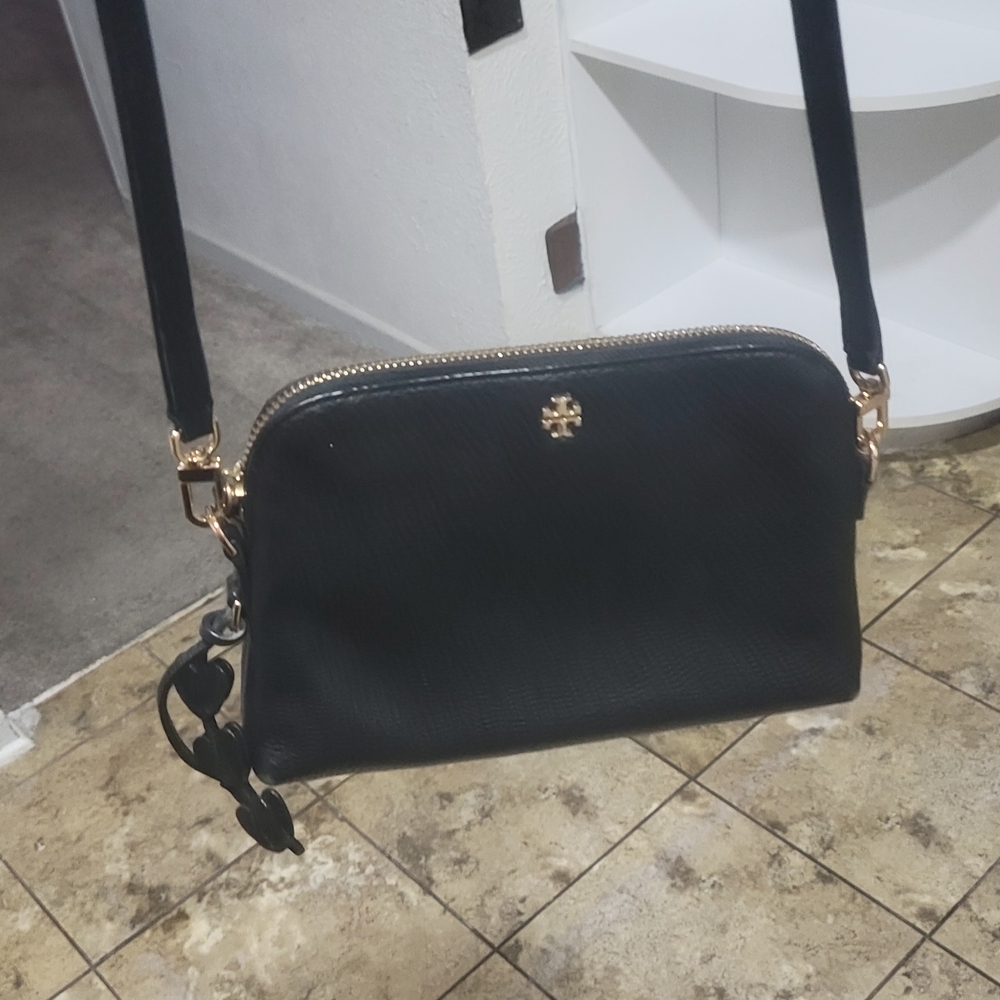 Tory Burch Black Crossbody Bag with Gold Details